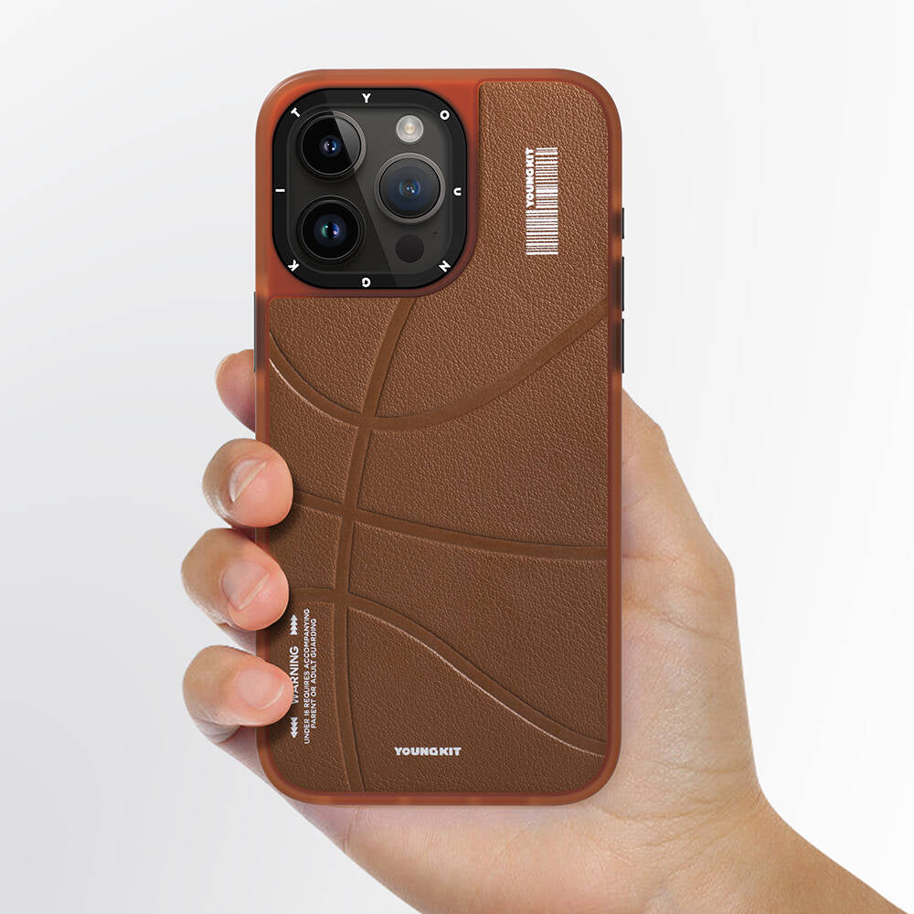 Apple iPhone 15 Pro Max Kılıf M-safe Şarj Özellikli Youngkit Backboard Serisi Leather Kapak Pembe