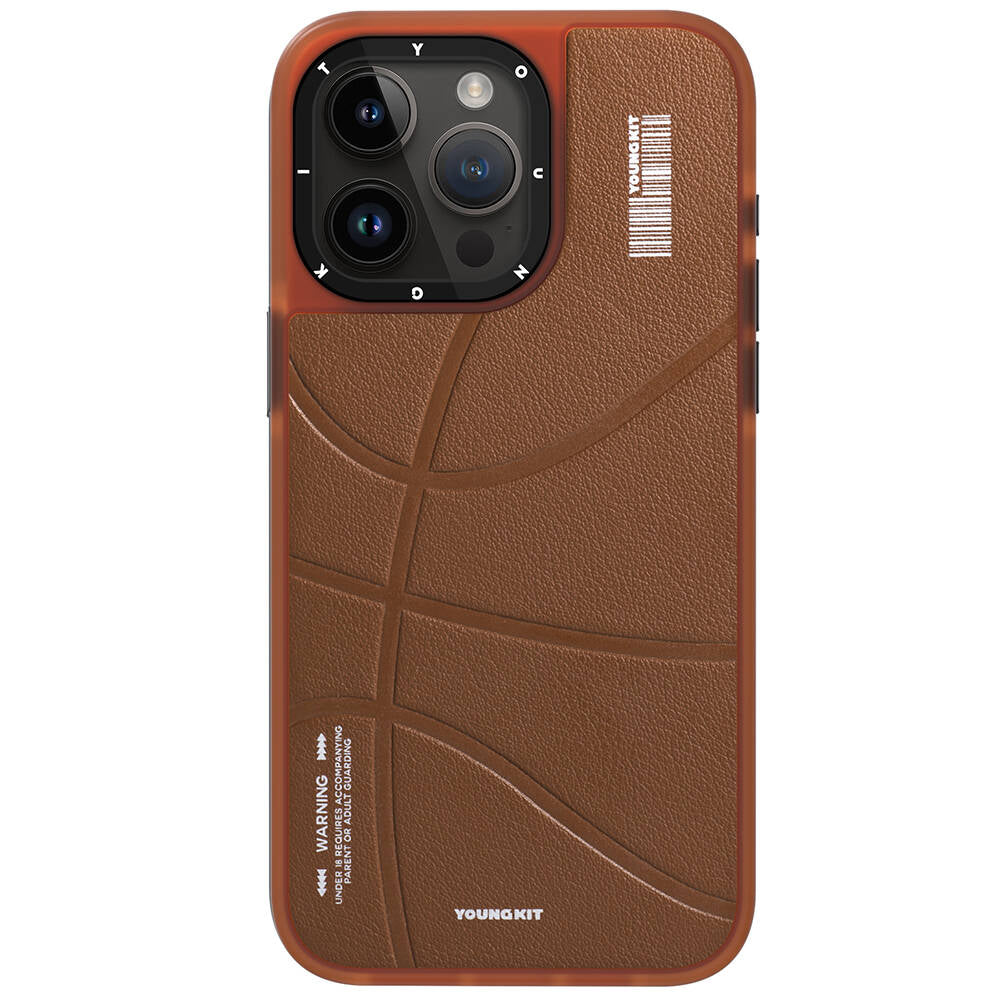 Apple iPhone 15 Pro Max Kılıf M-safe Şarj Özellikli Youngkit Backboard Serisi Leather Kapak Pembe