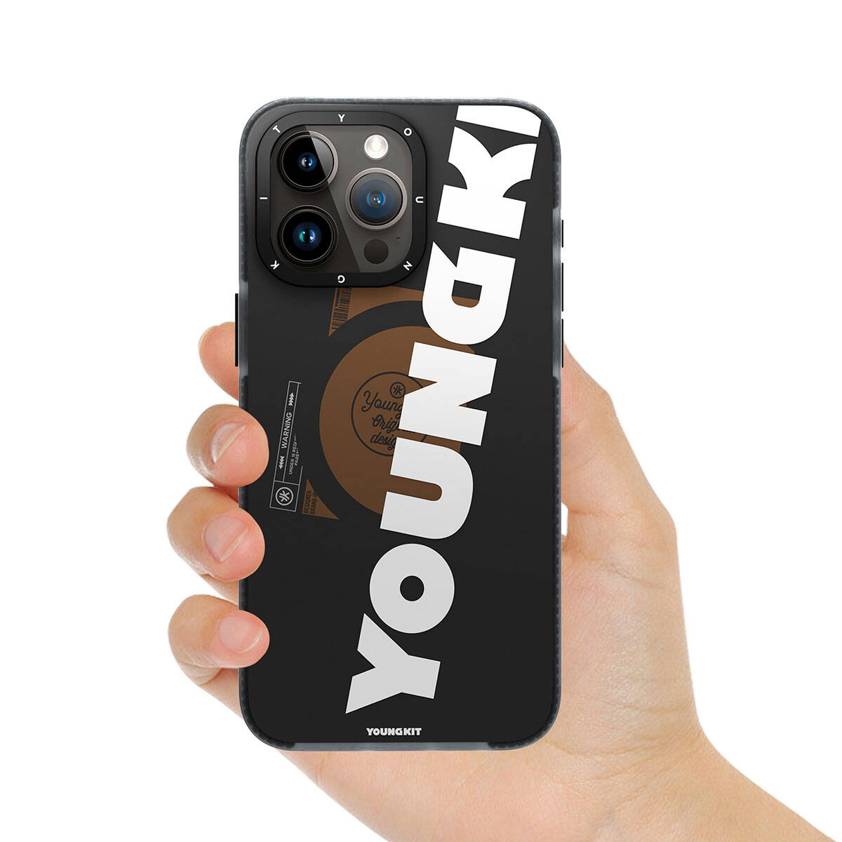 Apple iPhone 15 Pro Max Kılıf M-safe Şarj Özellikli Youngkit Binfen Serisi Yazı Temalı Kapak Yeşil