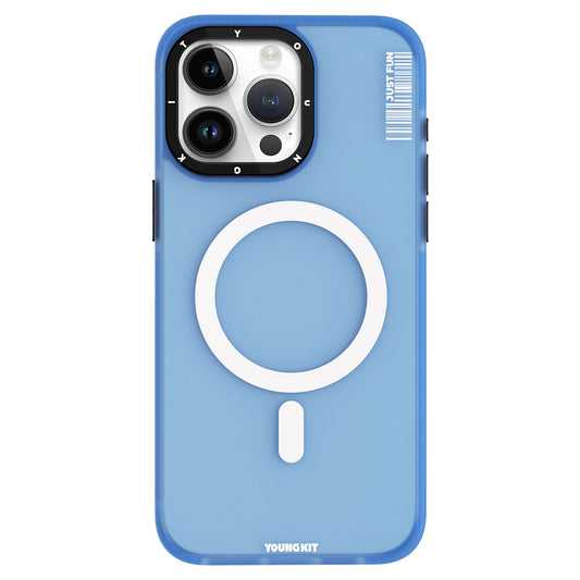 Apple iPhone 15 Pro Max Kılıf M-safe Şarj Özellikli Youngkit Colored Sand Serisi Kapak Pembe