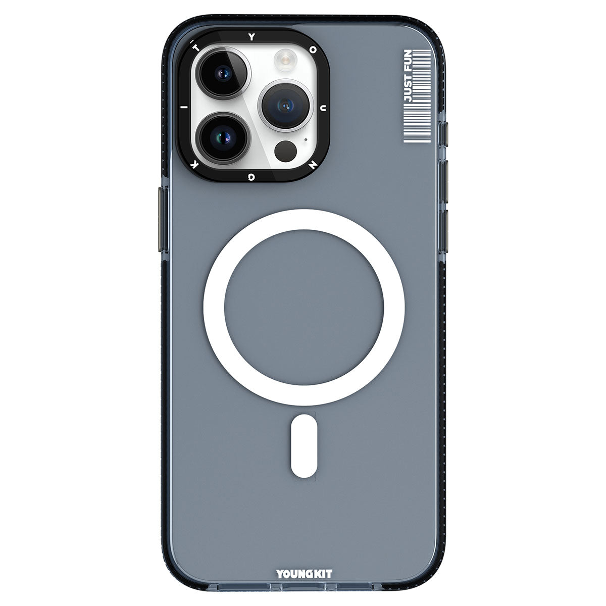 Apple iPhone 15 Pro Max Kılıf M-safe Şarj Özellikli YoungKit Crystal Color Serisi Kapak Siyah