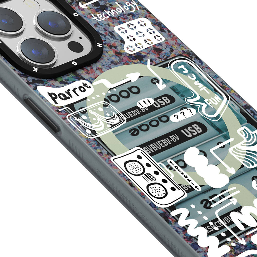 Apple iPhone 15 Pro Max Kılıf M-safe Şarj Özellikli Youngkit Dark Matter Serisi Kapak Mavi