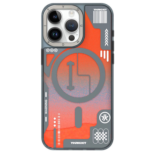 Apple iPhone 15 Pro Max Kılıf M-safe Şarj Özellikli YoungKit Galaxy Serisi Kapak Yeşil