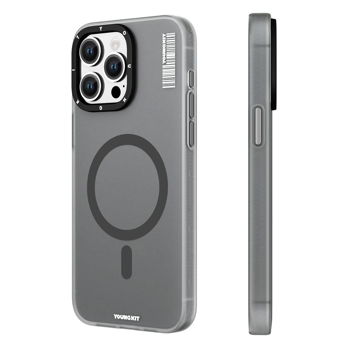 Apple iPhone 15 Pro Max Kılıf M-safe Şarj Özellikli Youngkit Hidden Sand Serisi Kapak Pembe