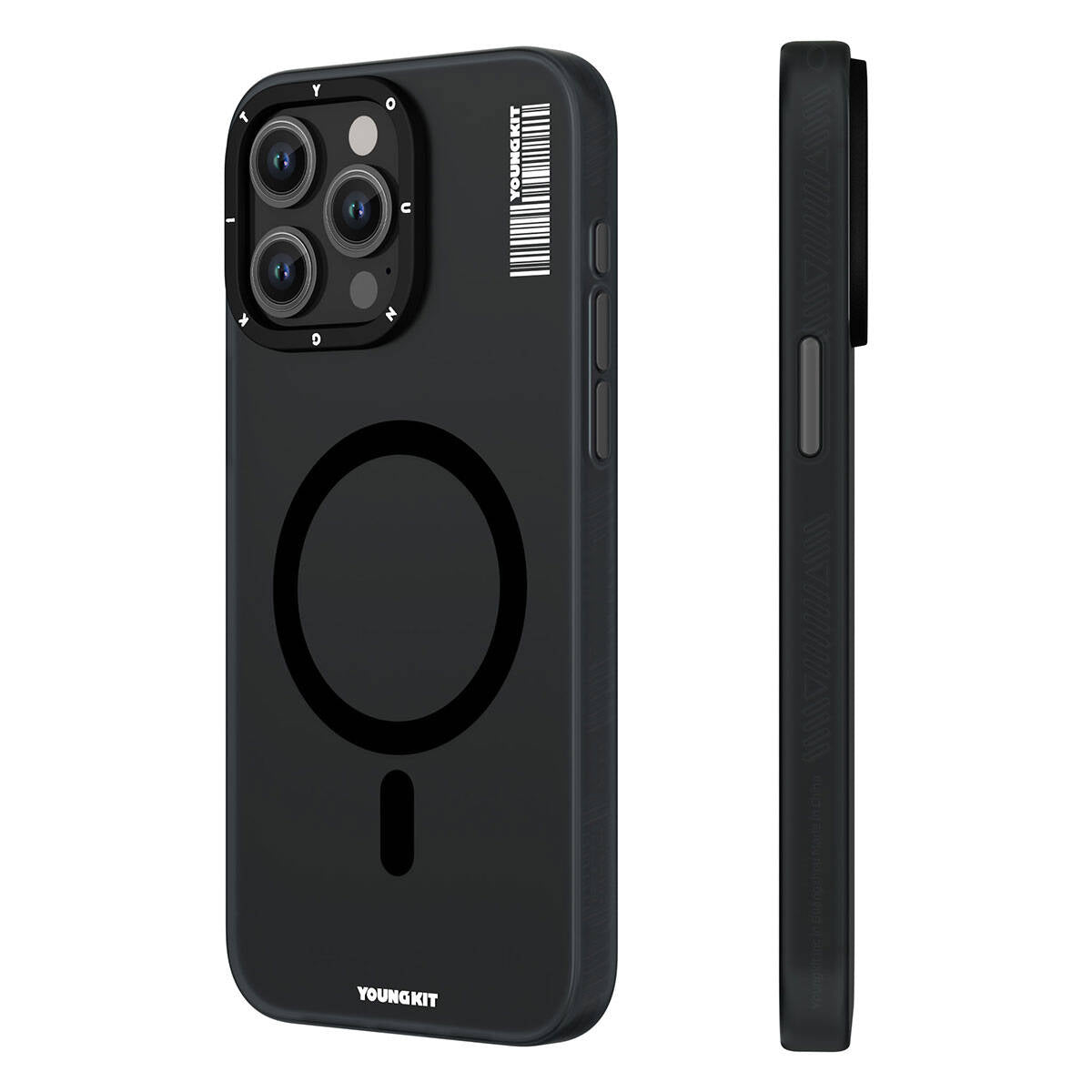 Apple iPhone 15 Pro Max Kılıf M-safe Şarj Özellikli Youngkit Hidden Sand Serisi Kapak Beyaz