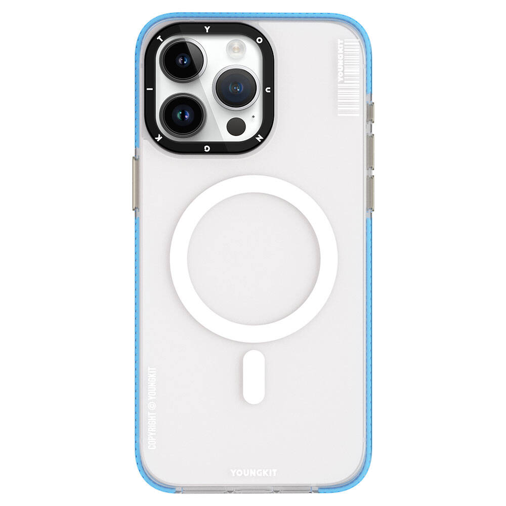 Apple iPhone 15 Pro Max Kılıf M-safe Şarj Özellikli Youngkit Jiansha Serisi Kapak Pembe