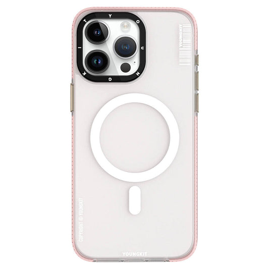 Apple iPhone 15 Pro Max Kılıf M-safe Şarj Özellikli Youngkit Jiansha Serisi Kapak Mavi