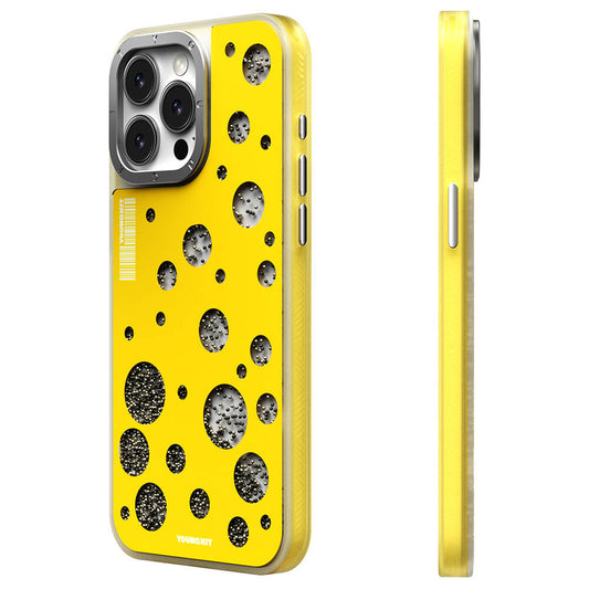Apple iPhone 15 Pro Max Kılıf M-safe Şarj Özellikli Youngkit Quicksand Beads Serisi Kapak Kırmızı