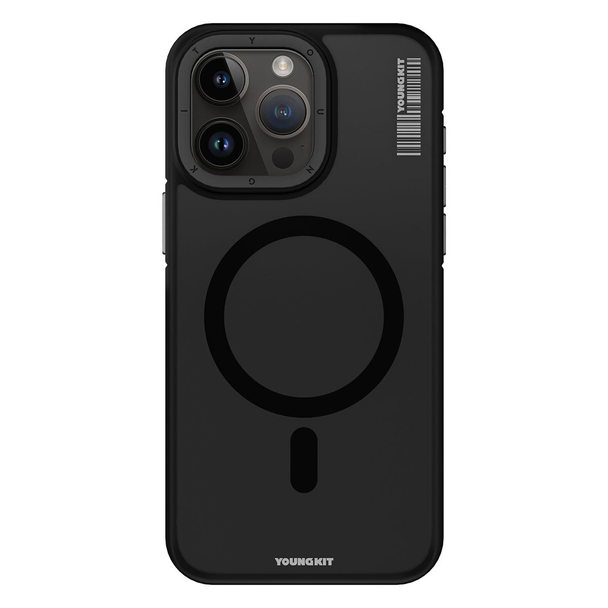 Apple iPhone 15 Pro Max Kılıf M-safe Şarj Özellikli Youngkit Rock Sand Serisi Kapak Gri