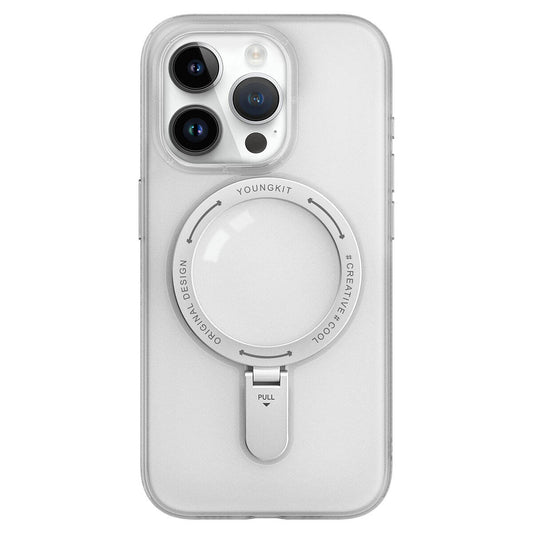 Apple iPhone 15 Pro Max Kılıf M-safe Şarj Özellikli Youngkit Rock Serisi Kapak Siyah