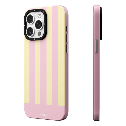 Apple iPhone 15 Pro Max Kılıf M-safe Şarj Özellikli Youngkit Striped Piano Keys Serisi Kapak Pembe