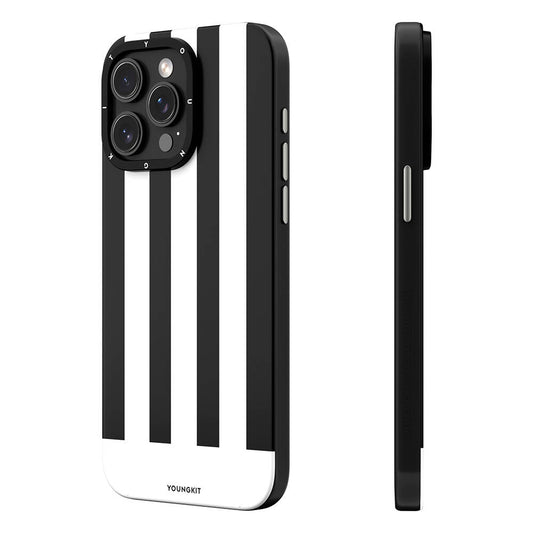 Apple iPhone 15 Pro Max Kılıf M-safe Şarj Özellikli Youngkit Striped Piano Keys Serisi Kapak Siyah