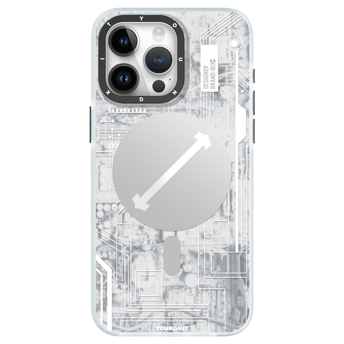 Apple iPhone 15 Pro Max Kılıf M-safe Şarj Özellikli YoungKit Technology Serisi Kapak Lacivert