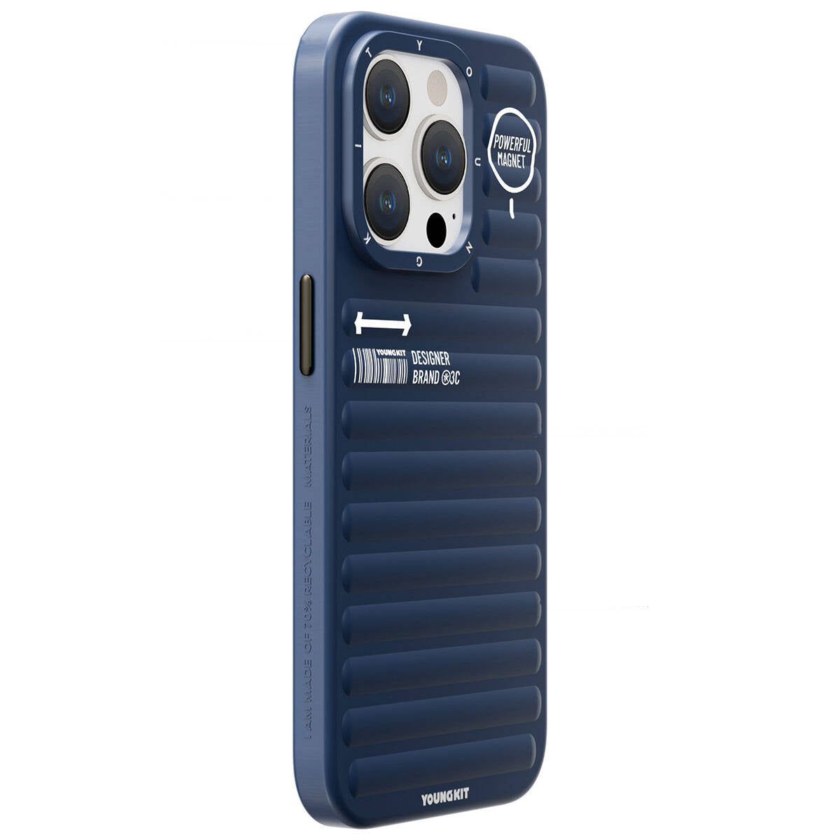 Apple iPhone 15 Pro Max Kılıf Mat Renkli Tasarım YoungKit Original Serisi Kapak Mavi