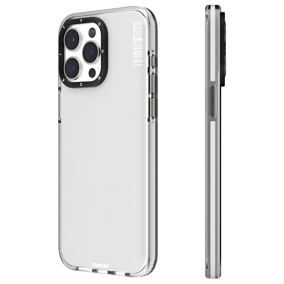 Apple iPhone 15 Pro Max Kılıf Pürüzsüz Düz Arka Yüzey YoungKit Crystal Color Serisi Kapak Pembe