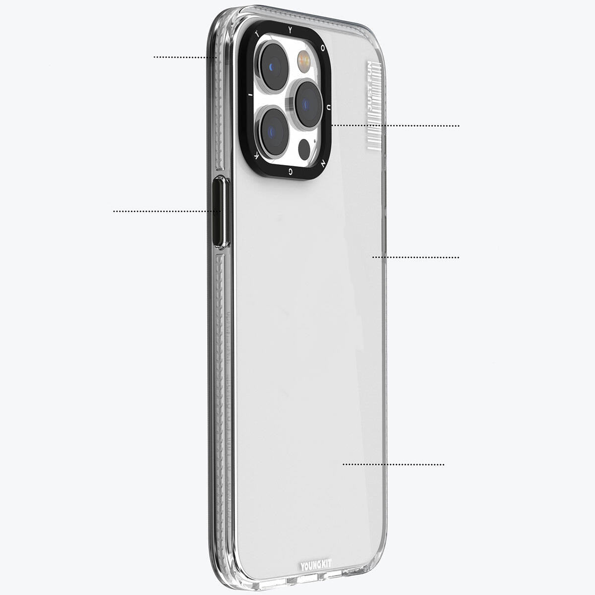 Apple iPhone 15 Pro Max Kılıf Pürüzsüz Düz Arka Yüzey YoungKit Crystal Color Serisi Kapak Mavi