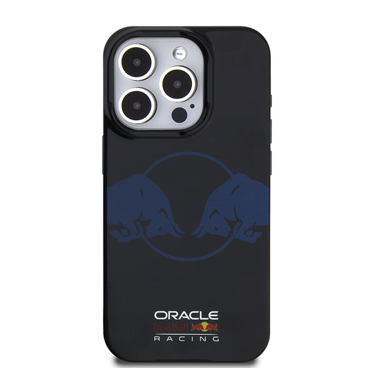 Apple iPhone 15 Pro Max Kılıf Redbull Orjinal Lisanslı M-safe Şarj Özellikli IML Çift Boğa Baskılı Sert PC  Kapak Lacivert