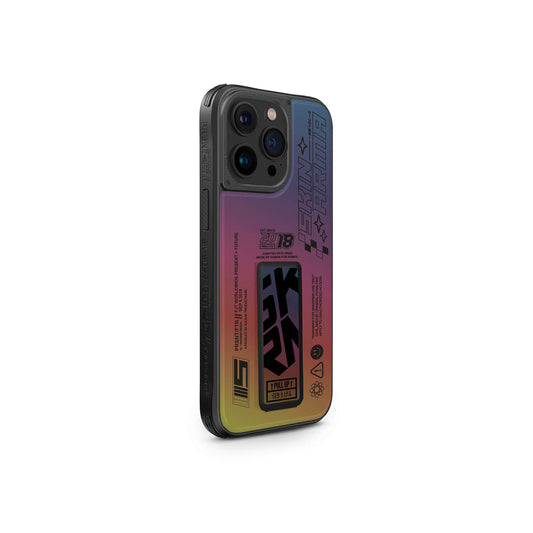 Apple iPhone 15 Pro Max Kılıf SkinArma Holografik Tasarımlı Standlı Deri Görünümlü Kira Kobai Kapak Colorful