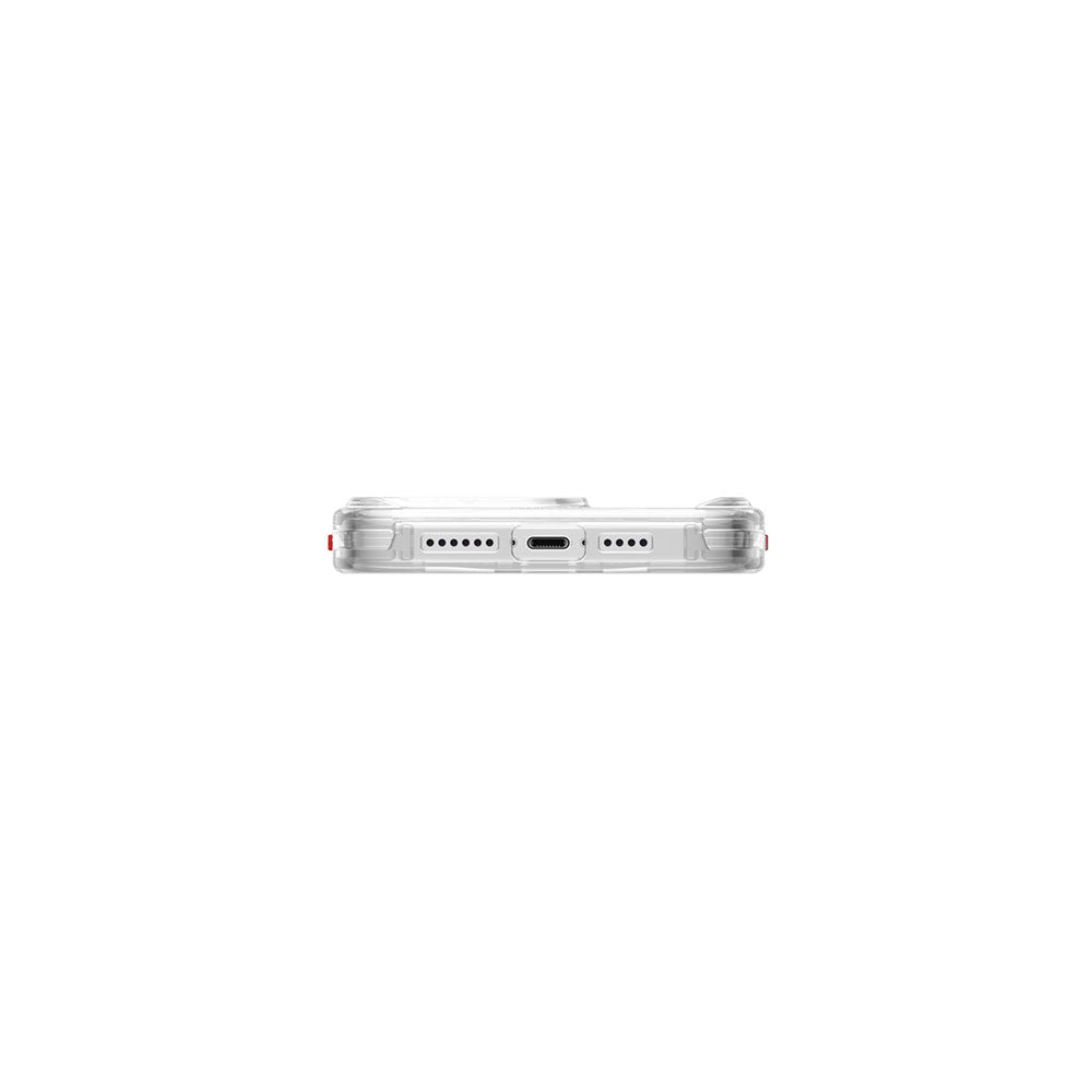 Apple iPhone 15 Pro Max Kılıf SkinArma Şeffaf Airbag Tasarımlı M-safe Şarj Özellikli Saido Kapak Siyah