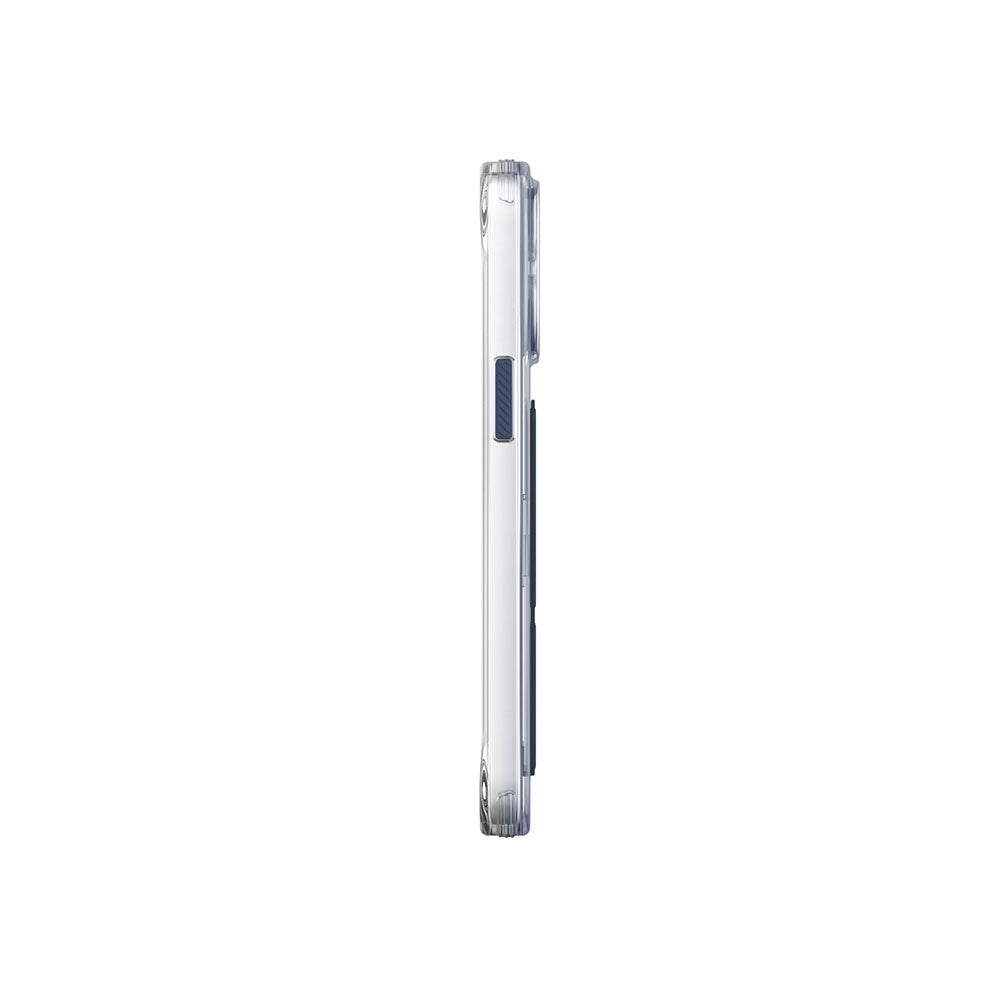 Apple iPhone 15 Pro Max Kılıf SkinArma Şeffaf Renk Geçişli Airbag Tasarımlı Standlı Cosmo Kapak Gri