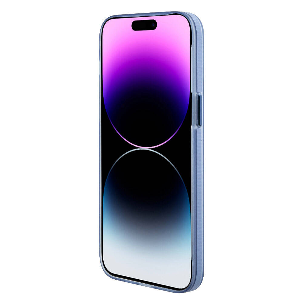 Apple iPhone 15 Pro Max Kılıf TUMI Orjinal Lisanslı M-safe Şarj Özellikli Buzlu Mat Kapak Mavi