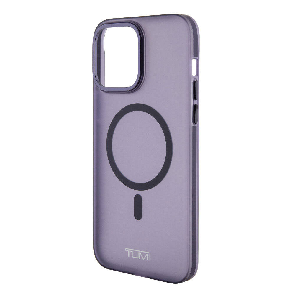 Apple iPhone 15 Pro Max Kılıf TUMI Orjinal Lisanslı M-safe Şarj Özellikli Buzlu Mat Kapak Mor