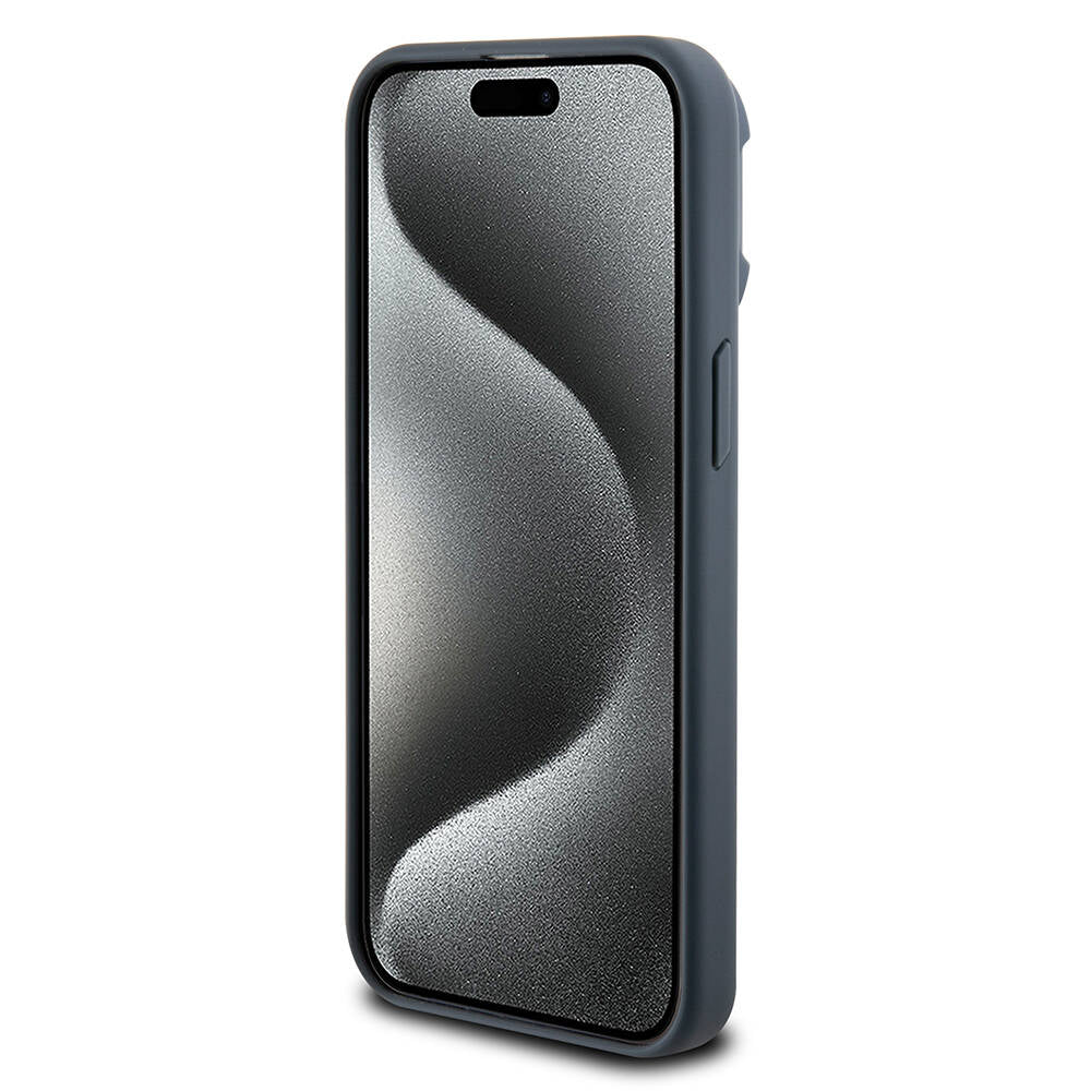 Apple iPhone 15 Pro Max Kılıf TUMI Orjinal Lisanslı M-safe Şarj Özellikli Kamera Standlı Buzlu Mat Kapak Mavi