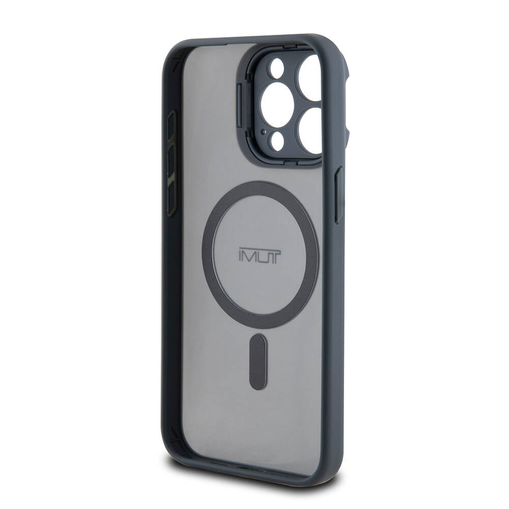 Apple iPhone 15 Pro Max Kılıf TUMI Orjinal Lisanslı M-safe Şarj Özellikli Kamera Standlı Buzlu Mat Kapak Mavi