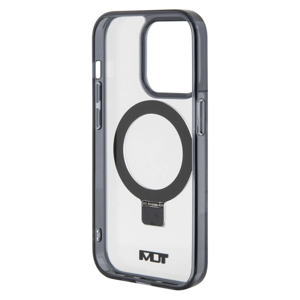 Apple iPhone 15 Pro Max Kılıf TUMI Orjinal Lisanslı M-safe Şarj Özellikli Metal Logolu Ring Standlı Silikon Kapak Beyaz