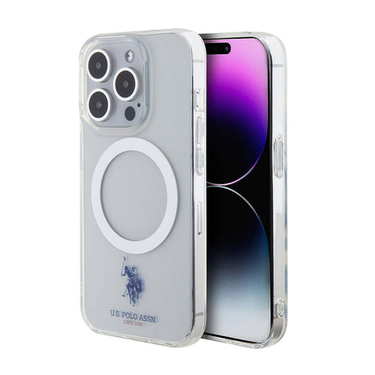 Apple iPhone 15 Pro Max Kılıf U.S. Polo Assn. Orjinal Lisanslı M-safe Şarj Özellikli Transparan Tasarım Kapak Renksiz