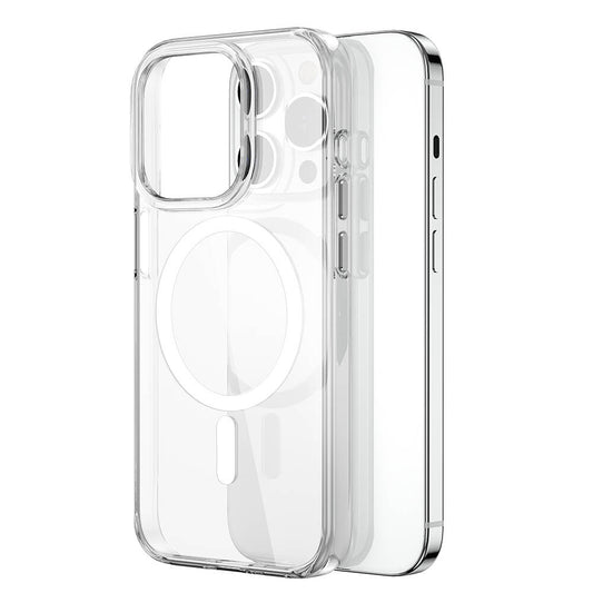 Apple iPhone 15 Pro Max Kılıf Wiwu BC-022 M-safe Şarj Özellikli Şeffaf Transparan Kapak Renksiz