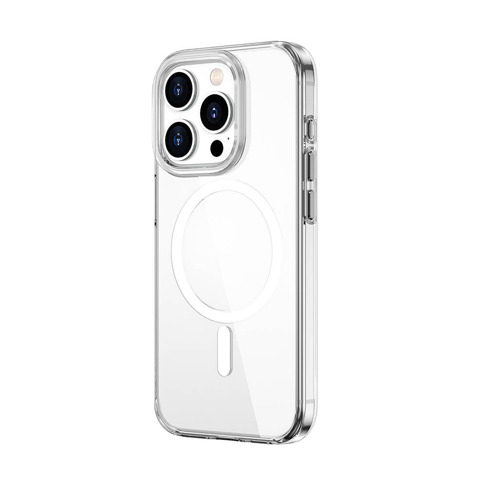 Apple iPhone 15 Pro Max Kılıf Wiwu BC-022 M-safe Şarj Özellikli Şeffaf Transparan Kapak Renksiz