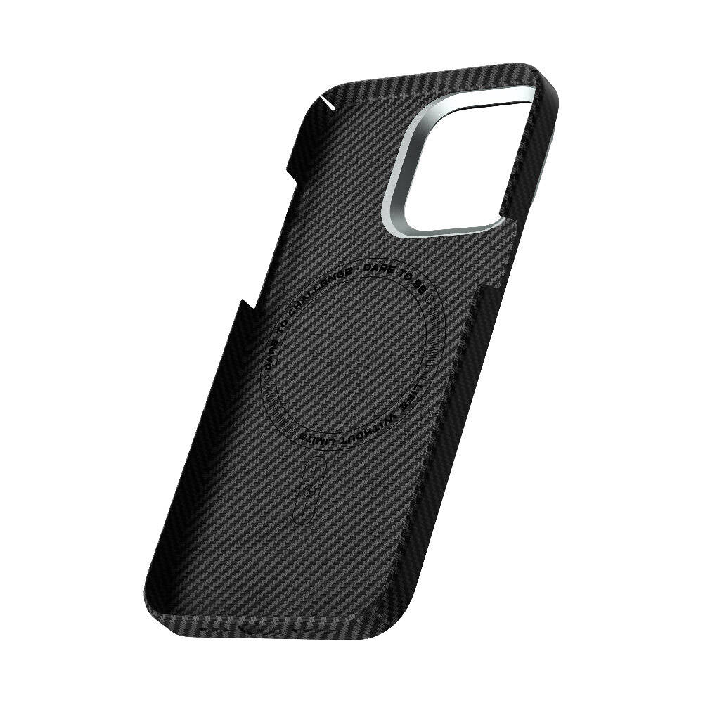 Apple iPhone 15 Pro Max Kılıf Wiwu HHX-016 Karbon Fiber 600D Mars Kevlar Kapak Siyah