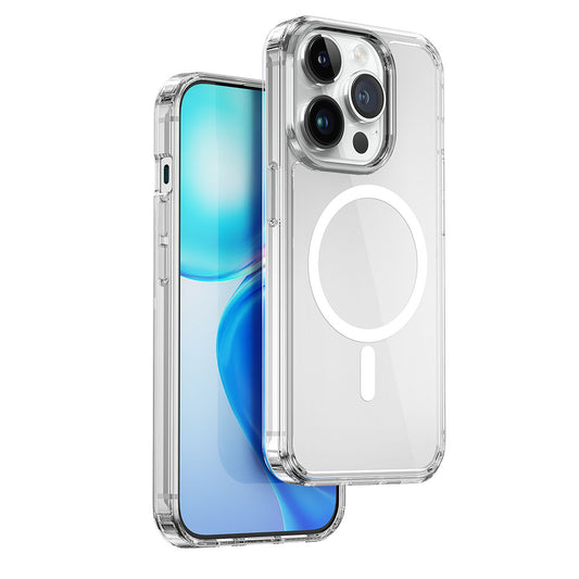 Apple iPhone 15 Pro Max Kılıf Wiwu MCC-101 Magnetic Crystal Sert PC Kapak Renksiz