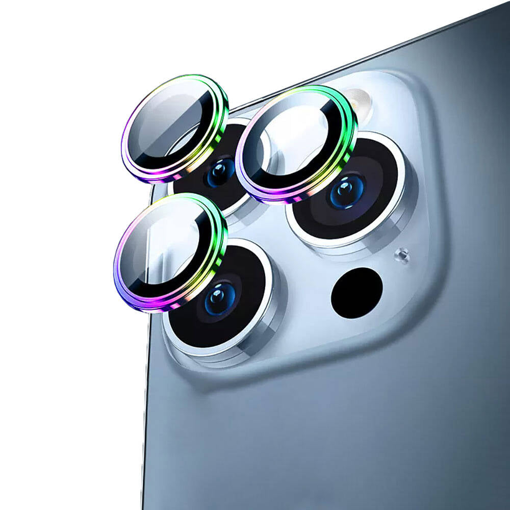 Apple iPhone 15 Pro Max Wiwu Lens Guard Metal Kamera Lens Koruyucu Colorful