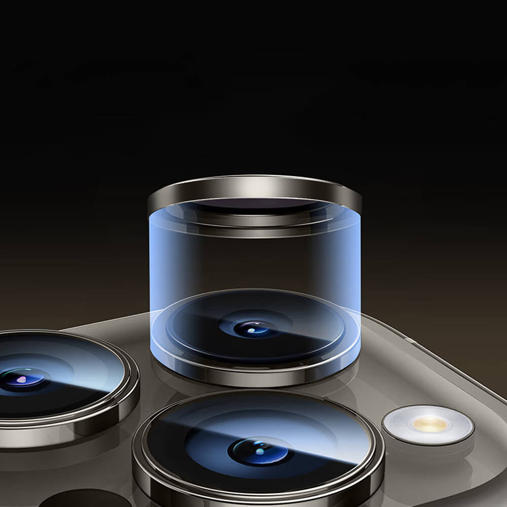 Apple iPhone 15 Pro Max Wiwu LG-004 PVD Lens Guard Metal Kamera Lens Koruyucu Titanyum