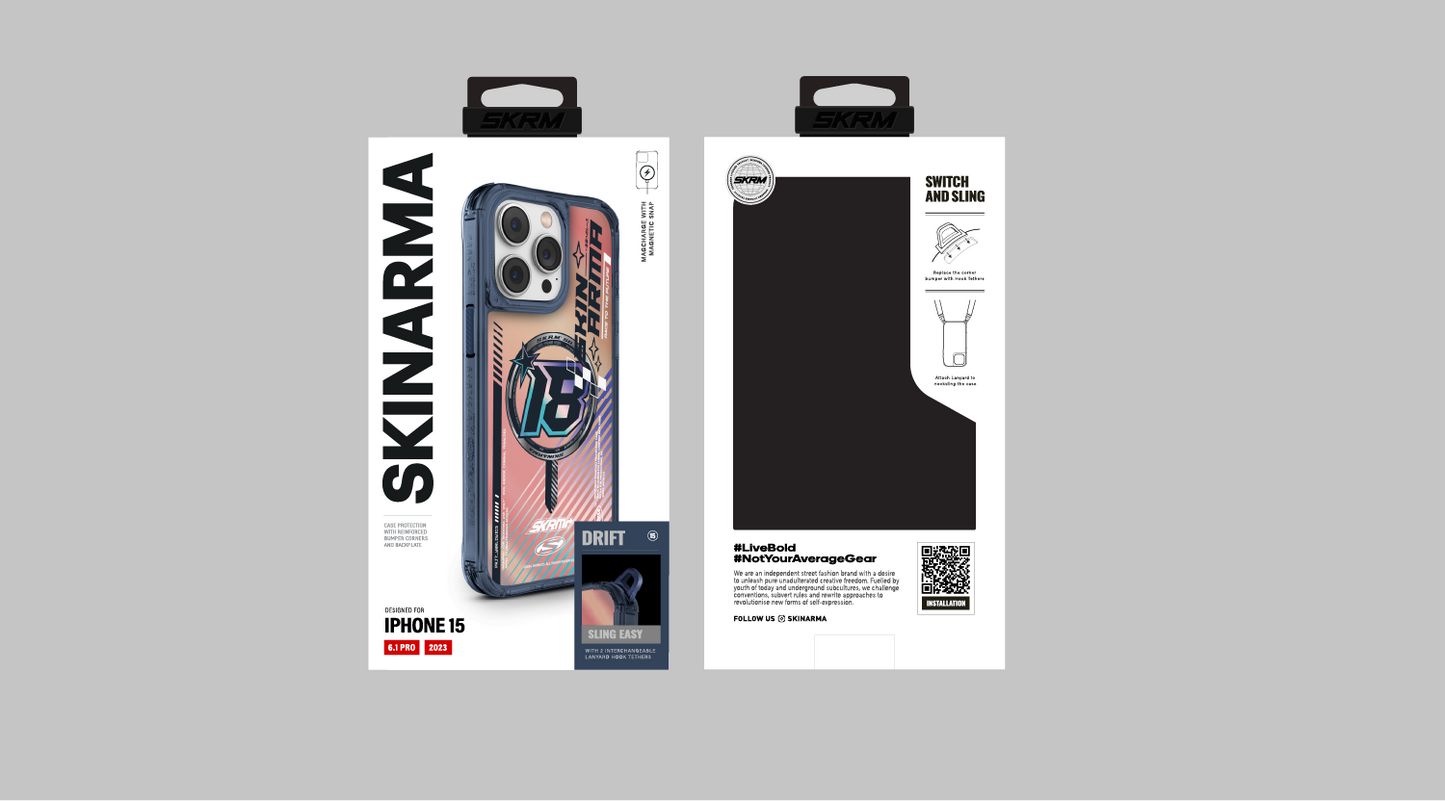 Apple iPhone 15 Pro SkinArma M-safe Şarj Özellikli Sticker Yapıştırmalı Drift Kapak Siyah