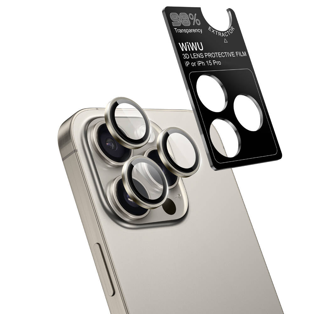 Apple iPhone 15 Pro Wiwu LG-004 PVD Lens Guard Metal Kamera Lens Koruyucu Mavi