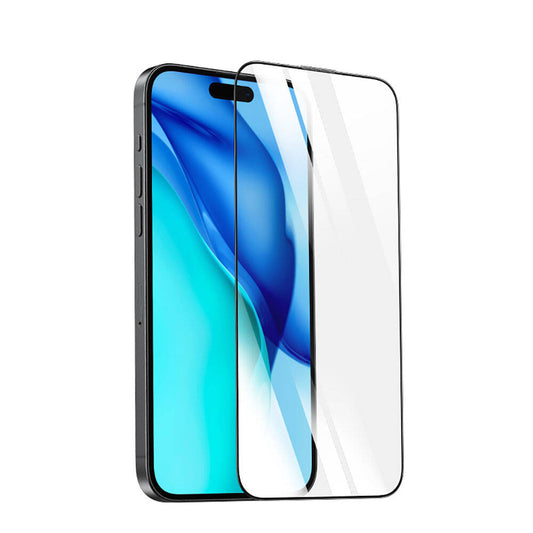 Apple iPhone 15 Recci RSP-A20HD Full Transparan Temperli Cam Ekran Koruyucu Siyah