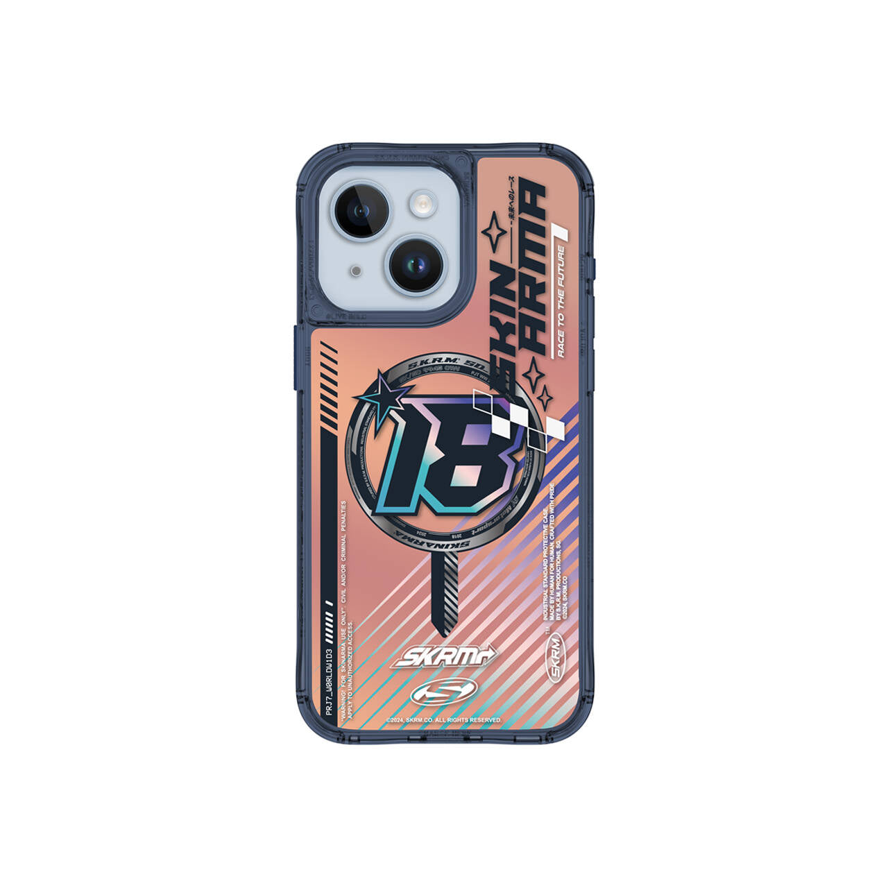 Apple iPhone 15 SkinArma M-safe Şarj Özellikli Sticker Yapıştırmalı Drift Kapak Mavi