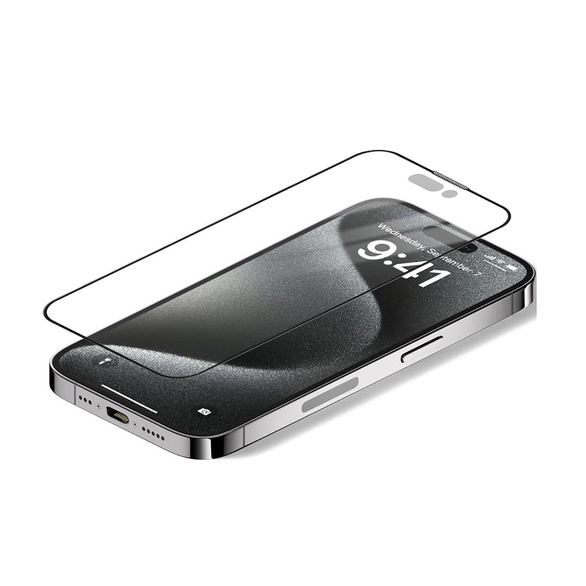 Apple iPhone 15 Wiwu iVista Screen Matte Ultra Güçlü Temperli Mat Ekran Koruyucu Siyah