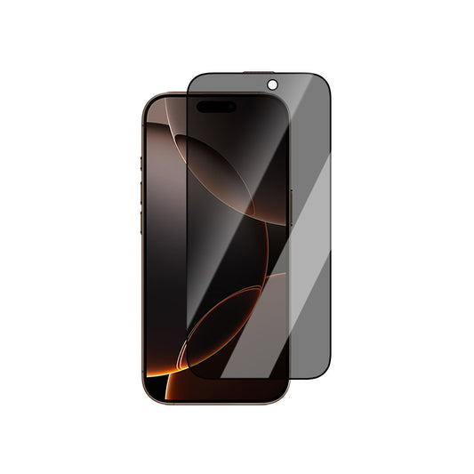 Apple iPhone 16 CaseWorld Crystal Shadow Serisi 0.15mm 3D Privacy Temperli Cam Ekran Koruyucu Siyah
