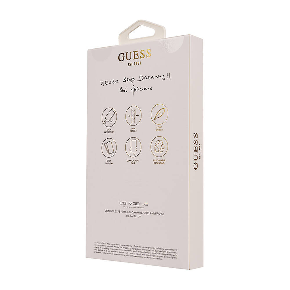 Apple iPhone 16 Kılıf Guess Orjinal Lisanslı Big Love Guess Kapak Siyah