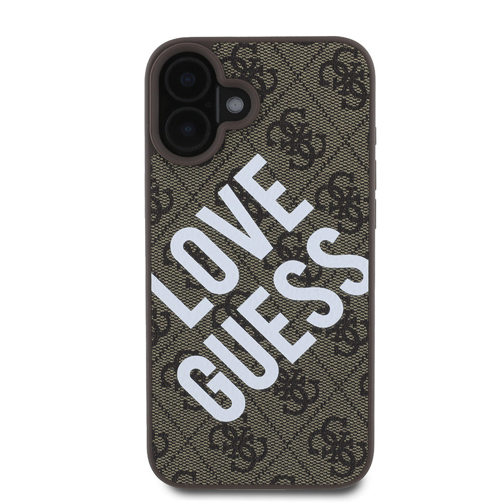 Apple iPhone 16 Kılıf Guess Orjinal Lisanslı Big Love Guess Kapak Siyah