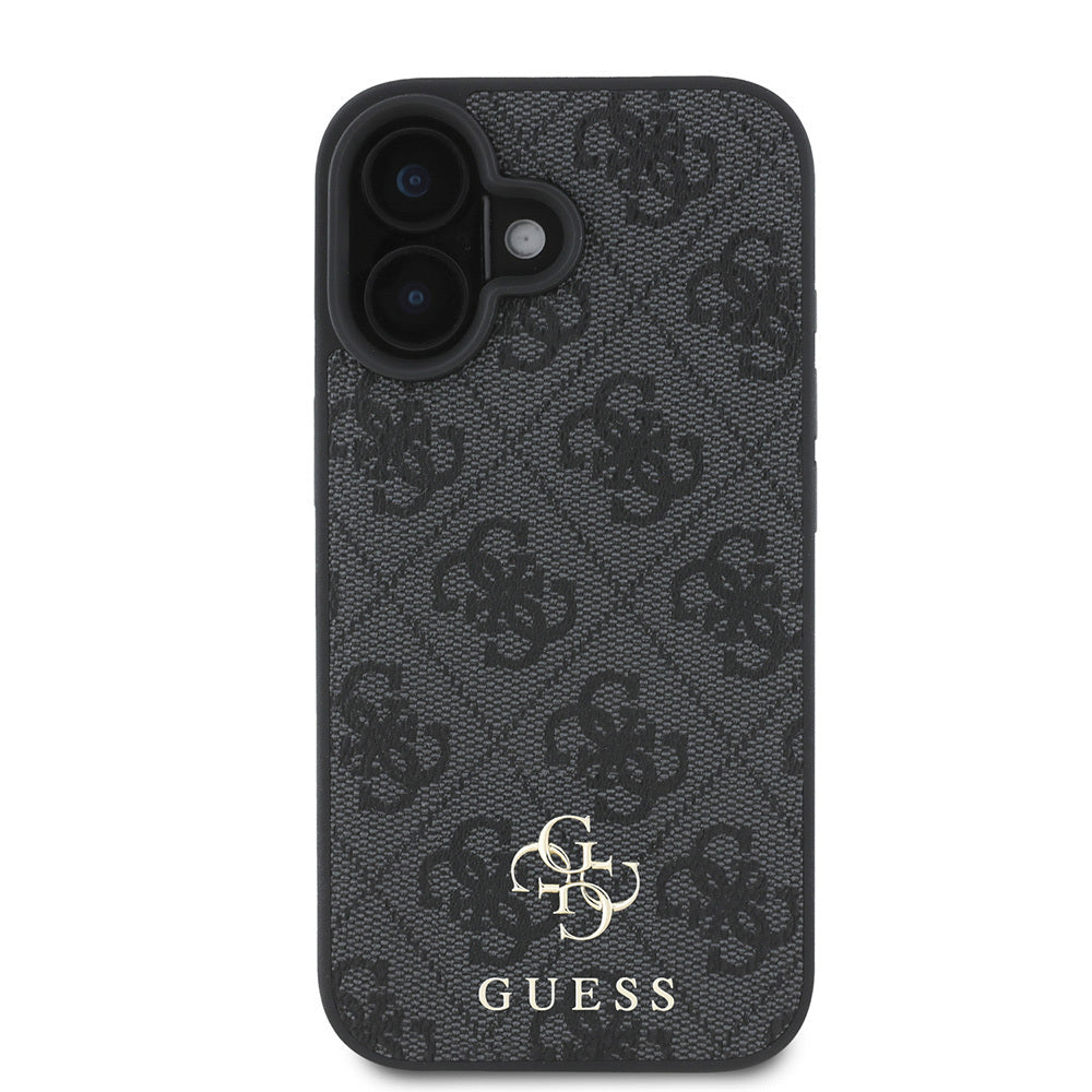 Apple iPhone 16 Kılıf Guess Orjinal Lisanslı M-safe Şarj Özellikli Small 4G Classic Kapak Siyah