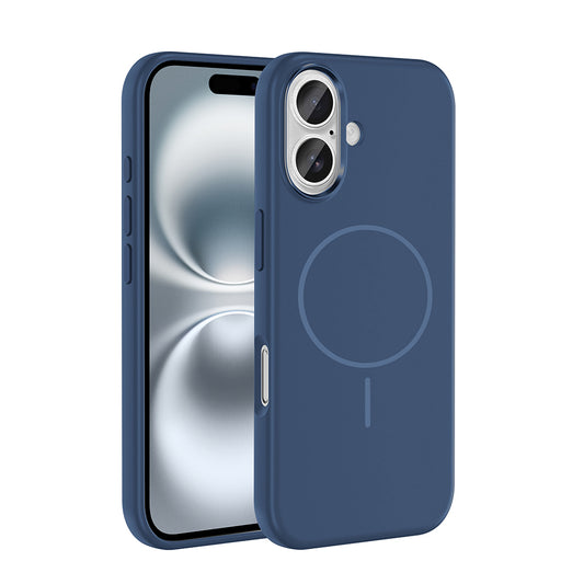Apple iPhone 16 Kılıf M-Safe Şarj Özellikli Metal Kamera Çerçeveli Zore Edi Silikon Kapak
