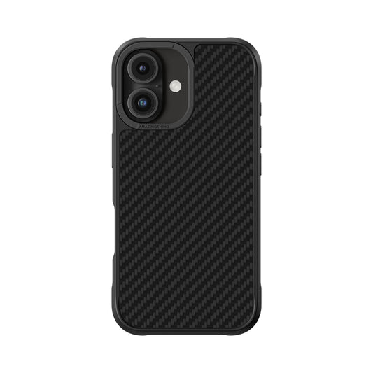 Apple iPhone 16 Kılıf M-safe Şarj Özellikli 1500D Aramid Fiber Amazingthing Titan Max Serisi Kapak Siyah