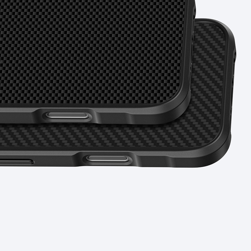 Apple iPhone 16 Kılıf M-safe Şarj Özellikli 1500D Aramid Fiber Amazingthing Titan Max Serisi Kapak Siyah