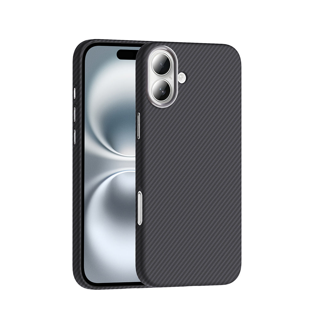 Apple iPhone 16 Kılıf M-safe Şarj Özellikli Karbon Fiber Görünümlü Zore Gros Kapak
