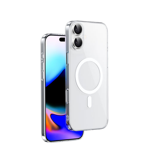 Apple iPhone 16 Kılıf M-safe Şarj Özellikli Wiwu YXK-207 Invisible Pro Sert PC Kapak Şeffaf